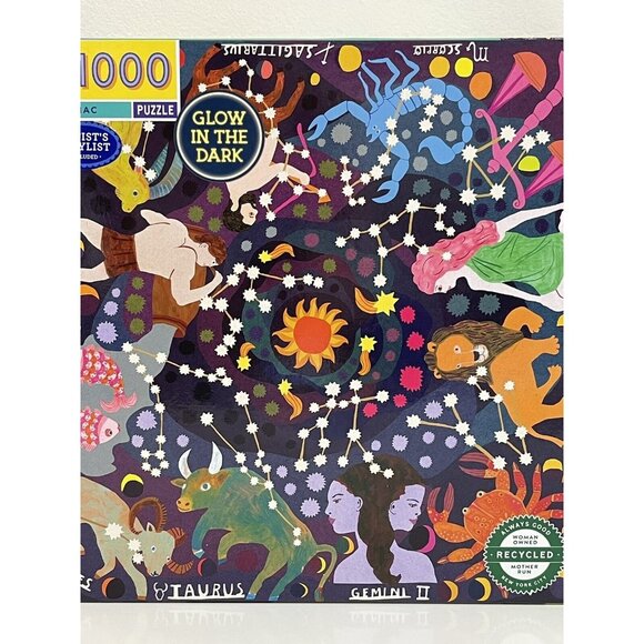 EeBoo Piece & Love 1000 Piece Zodiac Puzzle ~ Glow in The Dark ~ NEW Sealed Box - Picture 5 of 8